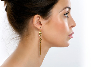 boucles d'oreilles pendantes dor�es 