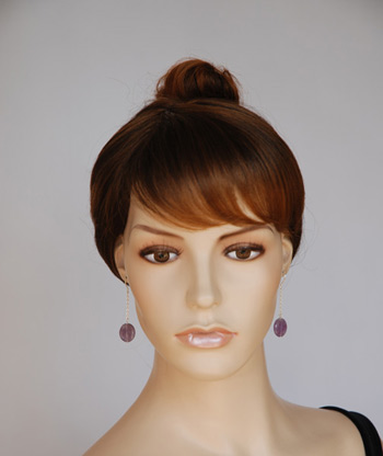 boucles d'oreilles parme, violet, prune, mauve, lilas, violine, aubergine, améthyste