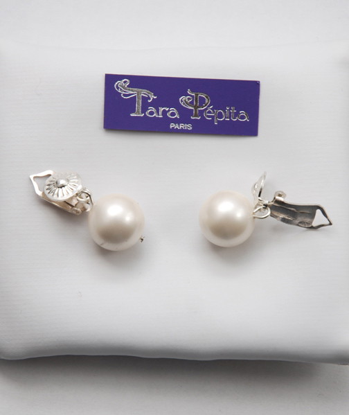 boucles d'oreilles blanche mariage