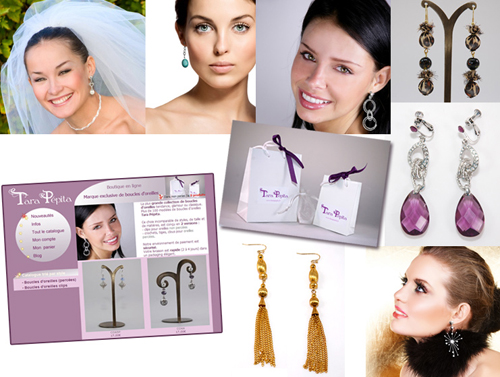 Boucles d'oreilles marque Tara Pépita