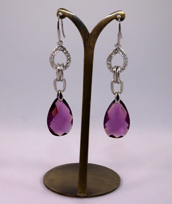 boucles d'oreilles parme, violet, prune, mauve, lilas, violine, aubergine, améthyste