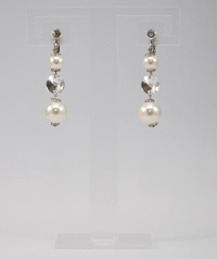 boucles d'oreilles clip perle strass