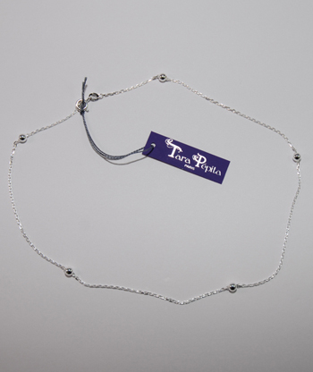 Collier ras du cou avec cha�ne et perle en argent massif 