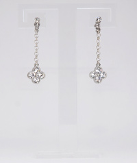 tr�fle quatre feuille bijou boucles d'oreilles strass diamant